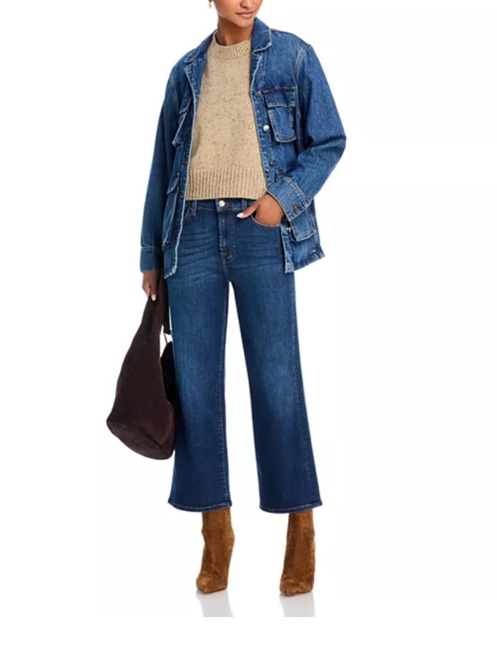 7FAM Cropped Alexa High Wave Women's Jeans - Picture 2 of 8